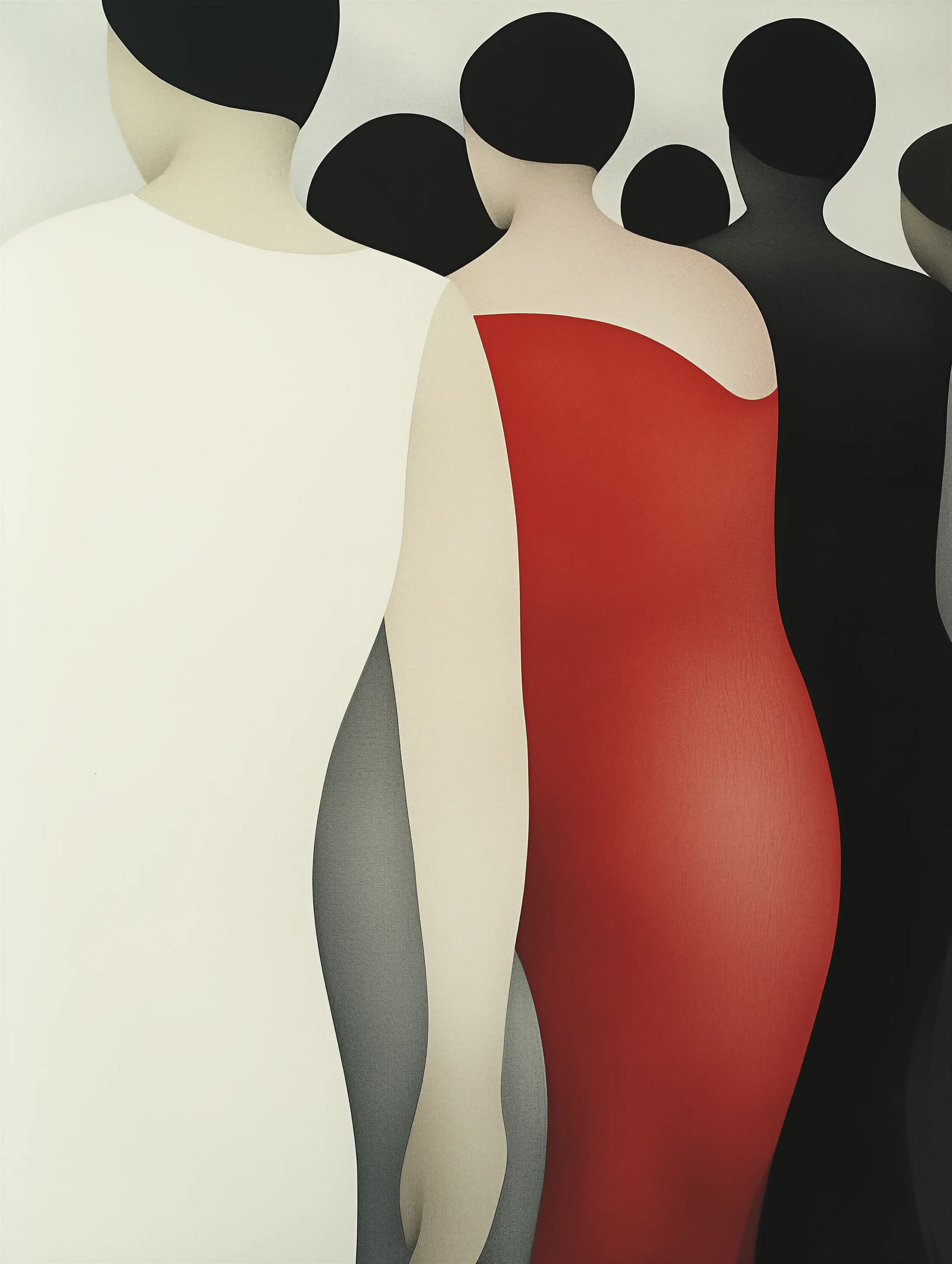 A textured abstract illustration of people gathered together
